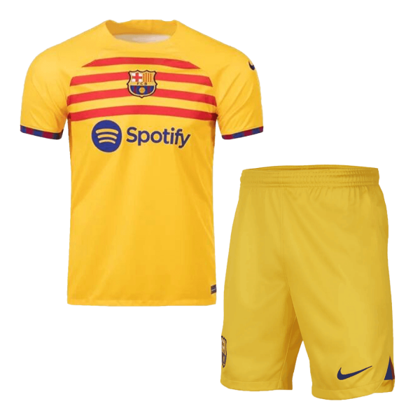 Men's Replica Barcelona Fourth Away Soccer Jersey Kit (Jersey+Shorts) 2022/23 Nike
