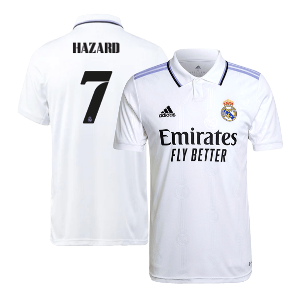 Men's Replica HAZARD #7 Real Madrid Home Soccer Jersey Shirt 2022/23 Adidas
