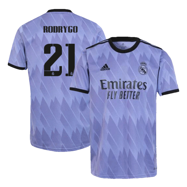 Men's Replica RODRYGO #21 Real Madrid Away Soccer Jersey Shirt 2022/23 Adidas