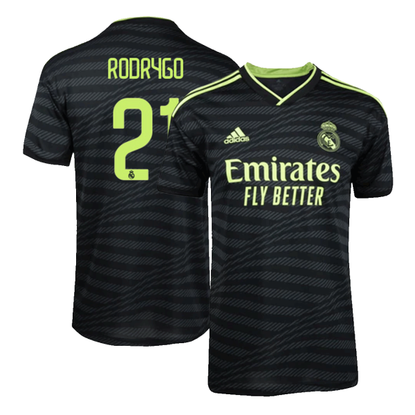 Men's Replica RODRYGO #21 Real Madrid Third Away Soccer Jersey Shirt 2022/23 Adidas