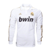 Men's Retro 2011/12 Replica Real Madrid Home Long Sleeves Soccer Jersey Shirt Adidas