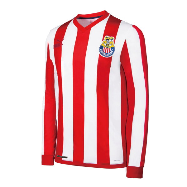 Men's Retro Replica Chivas Guadalajara Home 115-Years Retro Long Sleeves Soccer Jersey Shirt Puma