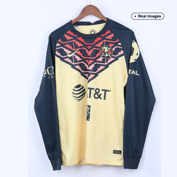 Men's Replica Club America Aguilas Home Long Sleeves Soccer Jersey Shirt 2021/22 Nike