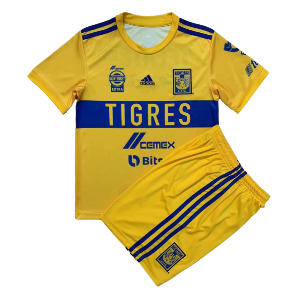 Kids Tigres UANL Home Soccer Jersey Kit (Jersey+Shorts) 2022/23 Adidas