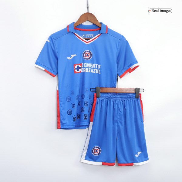 Kids Cruz Azul Home Soccer Jersey Kit (Jersey+Shorts) 2022/23 Joma
