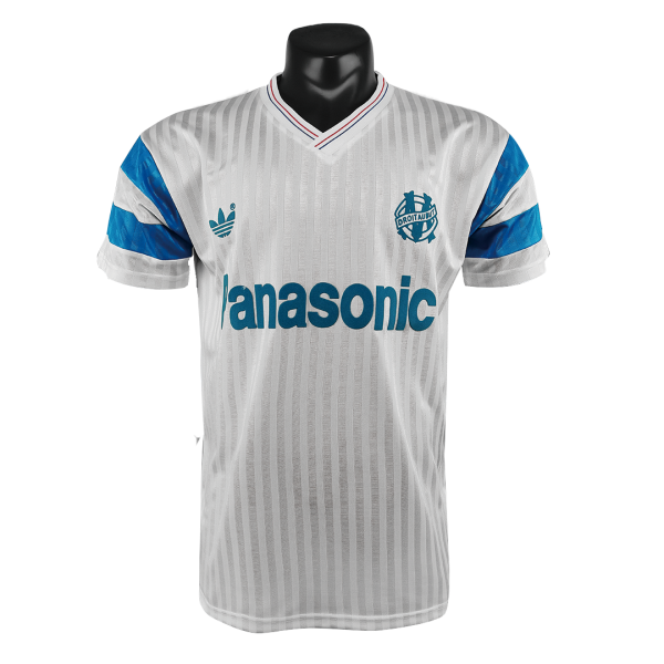 Men's Retro 1990 Marseille Home Soccer Jersey Shirt Adidas