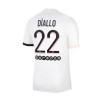Men's Replica DIALLO #22 PSG Away Soccer Jersey Shirt 2021/22 Nike