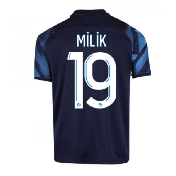 Men's Replica MILIK #19 Marseille Away Soccer Jersey Shirt 2021/22 Puma