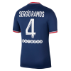 Men's Replica SERGIO RAMOS #4 PSG Home Soccer Jersey Shirt 2021/22 Jordan