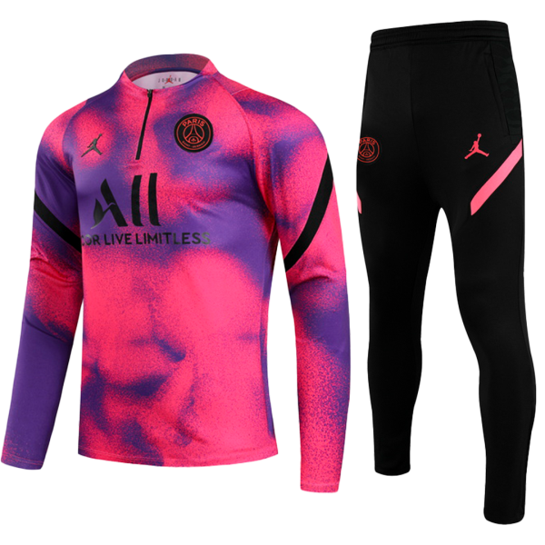 Men's PSG Zipper Tracksuit Sweat Shirt Kit (Top+Trousers) 2021/22 Jordan