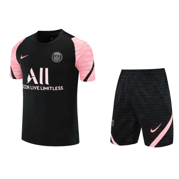 Nike PSG Training Soccer Jersey Kit(Shirt+Shorts) 2021/22 - Black | PSG