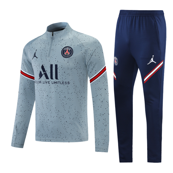Men's PSG Zipper Tracksuit Sweat Shirt Kit (Top+Trousers) 2021/22 Jordan