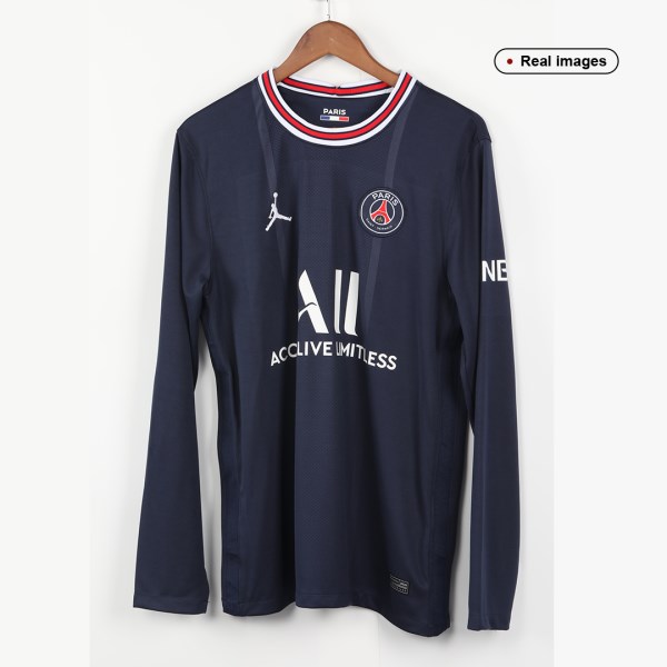 Men's Replica PSG Home Long Sleeves Soccer Jersey Shirt 2021/22 Jordan