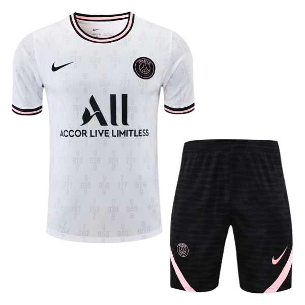 Nike PSG Training Soccer Jersey Kit(Jersey+Shorts) 2021/22 - White | PSG
