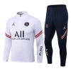Men's PSG Zipper Tracksuit Sweat Shirt Kit (Top+Trousers) 2021/22 Jordan