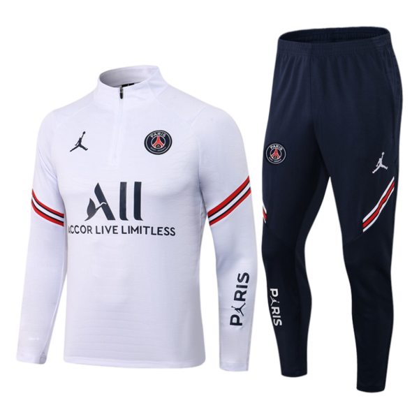 Men's PSG Zipper Tracksuit Sweat Shirt Kit (Top+Trousers) 2021/22 Jordan