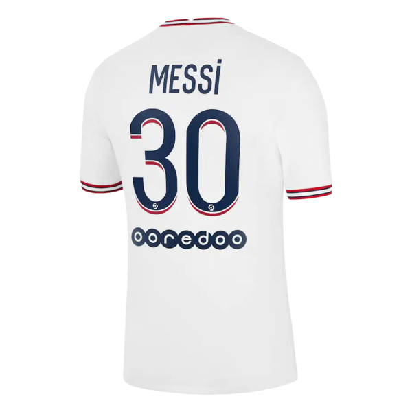 Men's Replica Messi #30 PSG Fourth Away Soccer Jersey Shirt 2021/22 Jordan