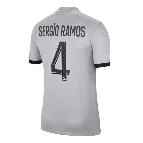 Men's Replica SERGIO RAMOS #4 PSG Away Soccer Jersey Shirt 2022/23 Jordan