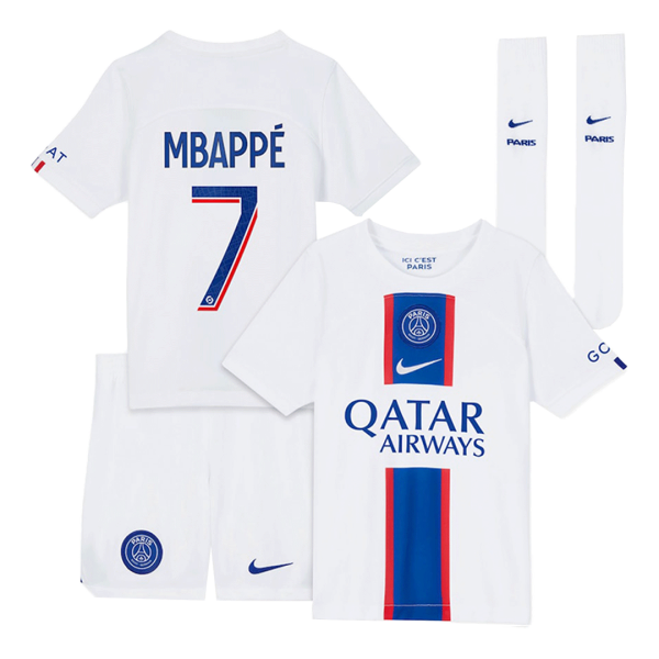 Kids MBAPPÉ #7 PSG Third Away Soccer Jersey Kit (Jersey+Shorts+Socks) 2022/23 Nike