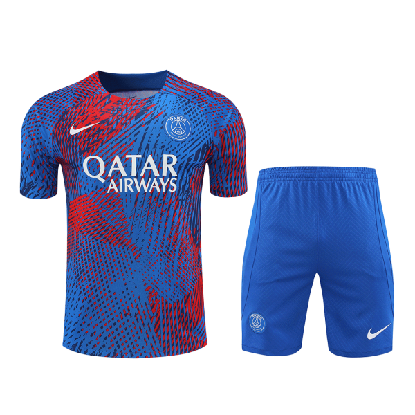 Men's Replica PSG Pre-Match Pre-Match Soccer Jersey Kit (Jersey+Shorts) 2022 Nike
