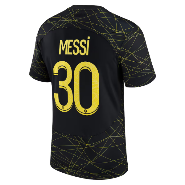 Men's Replica MESSI #30 PSG Fourth Away Soccer Jersey Shirt 2022/23 Jordan
