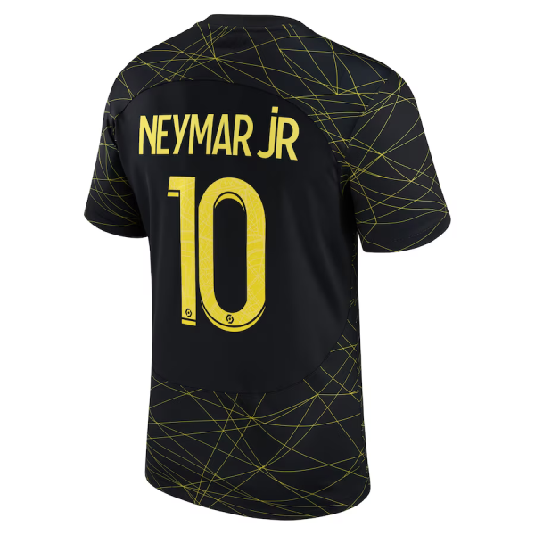 Men's Replica NEYMAR JR #10 PSG Fourth Away Soccer Jersey Shirt 2022/23 Jordan