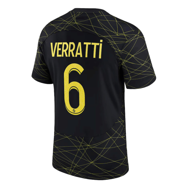Men's Replica VERRATTI #6 PSG Fourth Away Soccer Jersey Shirt 2022/23 Jordan