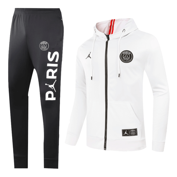 20/21 PSG White Hoodie Training Kit(Jacket+Trouser) | PSG