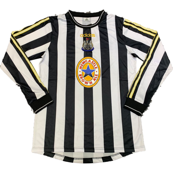 Men's Retro 97/99 Replica Newcastle Away Long Sleeves Soccer Jersey Shirt Adidas