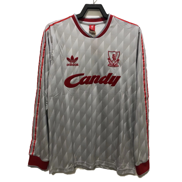 Men's Retro 1989 Replica Liverpool Away Long Sleeves Soccer Jersey Shirt Adidas