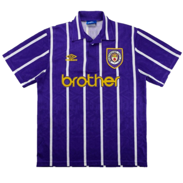 Men's Retro 1993 Manchester City Away Soccer Jersey Shirt Adidas