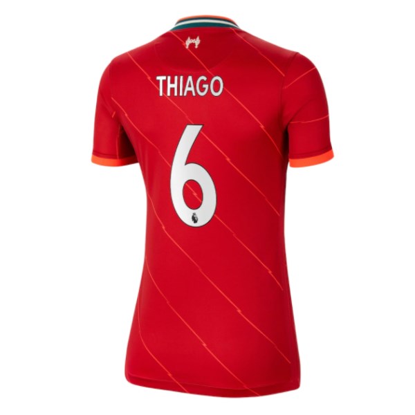 Women's Replica THIAGO #6 Liverpool Home Soccer Jersey Shirt 2021/22 Nike