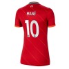 Women's Replica MANÉ #10 Liverpool Home Soccer Jersey Shirt 2021/22 Nike