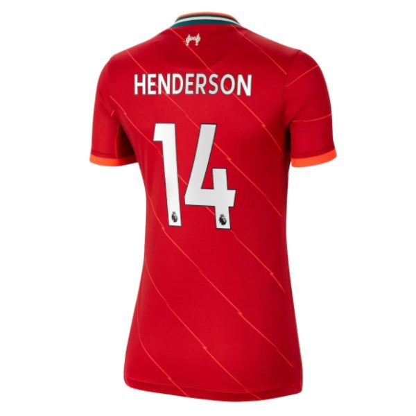 Women's Replica HENDERSON #14 Liverpool Home Soccer Jersey Shirt 2021/22 Nike