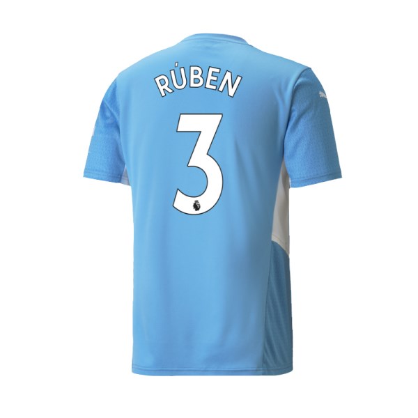 Men's Replica RÚBEN #3 Manchester City Home Soccer Jersey Shirt 2021/22 Puma