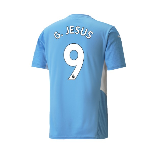 Men's Replica G.JESUS #9 Manchester City Home Soccer Jersey Shirt 2021/22 Puma