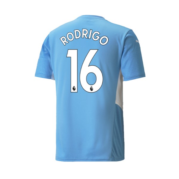 Men's Replica RODRIGO #16 Manchester City Home Soccer Jersey Shirt 2021/22 Puma