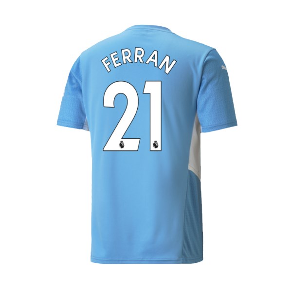 Men's Replica FERRAN #21 Manchester City Home Soccer Jersey Shirt 2021/22 Puma