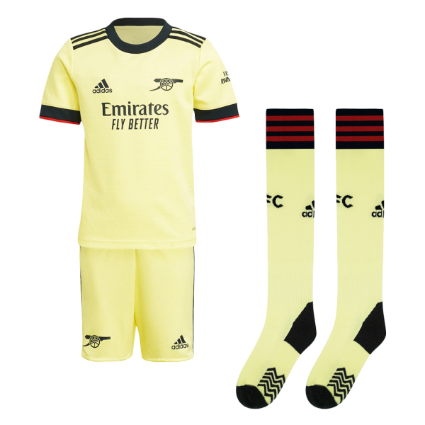 Men's Replica Arsenal Away Soccer Jersey Whole Kit (Jersey+Shorts+Socks) 2021/22 Adidas