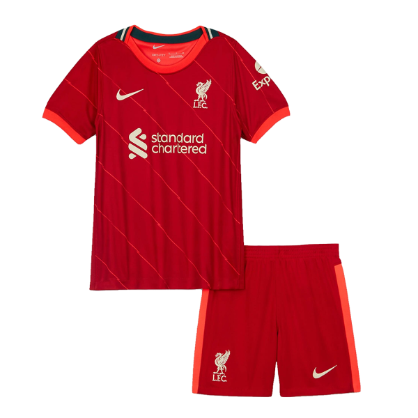 Kids Liverpool Home Soccer Jersey Kit (Jersey+Shorts) 2021/22 Nike