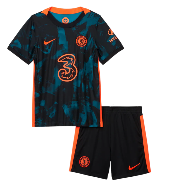 Kids Chelsea Third Away Soccer Jersey Kit (Jersey+Shorts) 2021/22 Nike