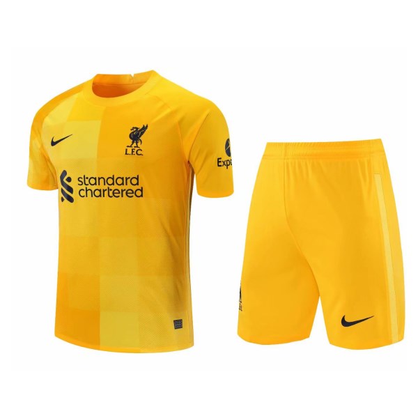 Men's Replica Liverpool Goalkeeper Soccer Jersey Kit (Jersey+Shorts) 2021/22 Nike
