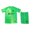 Kids Liverpool Goalkeeper Soccer Jersey Whole Kit (Jersey+Shorts+Socks) 2021/22 Nike
