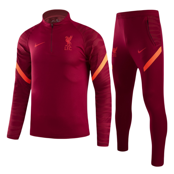 Men's Liverpool Zipper Tracksuit Sweat Shirt Kit (Top+Trousers) 2021/22 Nike