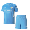 Men's Replica Manchester City Home Soccer Jersey Kit (Jersey+Shorts) 2021/22 Puma