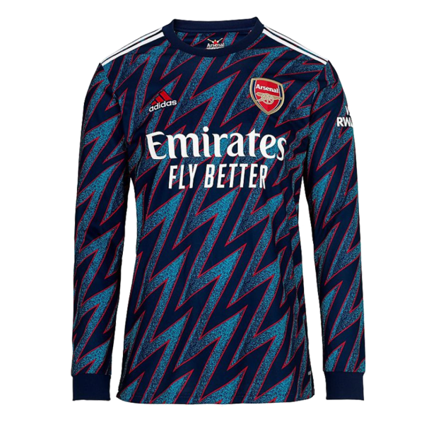 Men's Replica Arsenal Third Away Long Sleeves Soccer Jersey Shirt 2021/22 Adidas
