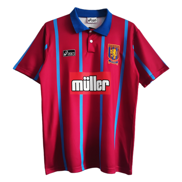 Men's Retro 1993/95 Aston Villa Home Soccer Jersey Shirt