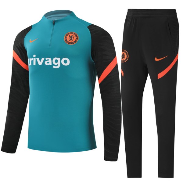 Men's Chelsea Zipper Tracksuit Sweat Shirt Kit (Top+Trousers) 2021/22 Nike