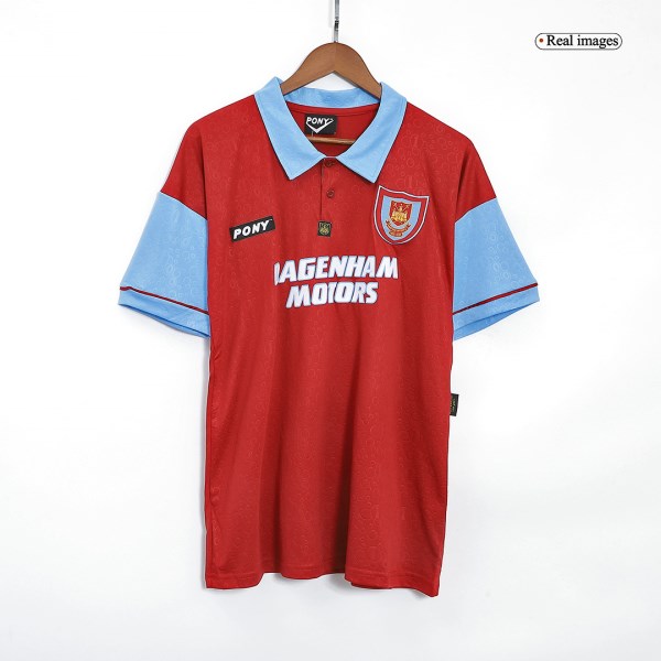 Men's Retro 1995/96 West Ham United 100th Anniversary Soccer Jersey Shirt