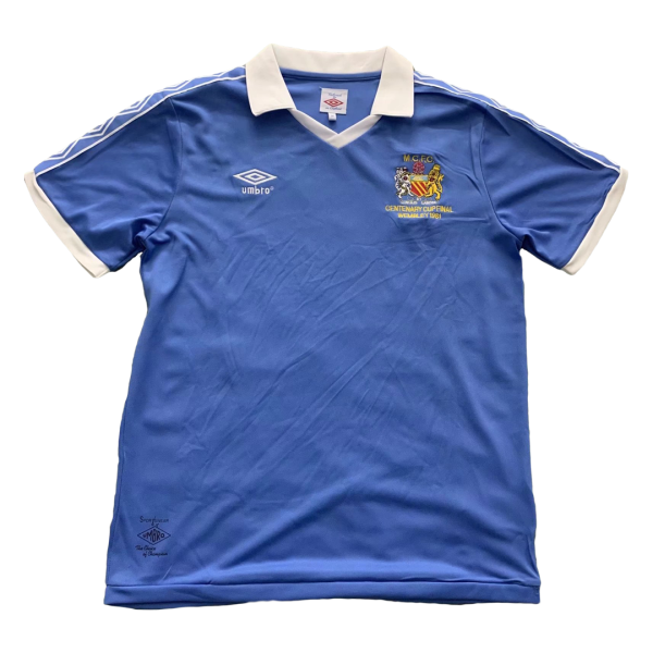 Men's Retro 1981/82 Manchester City Home Soccer Jersey Shirt Umbro